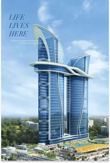 Modern interior with stone wall and contemporary lighting